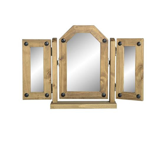 Corona Solid Pine Triple Swivel Mirror