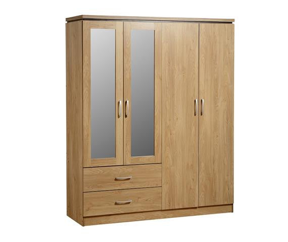 Charles 4 Door 2 Chestss Mirrored Wardrobe
