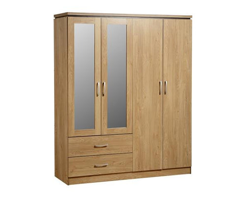 Charles 4 Door 2 Chestss Mirrored Wardrobe