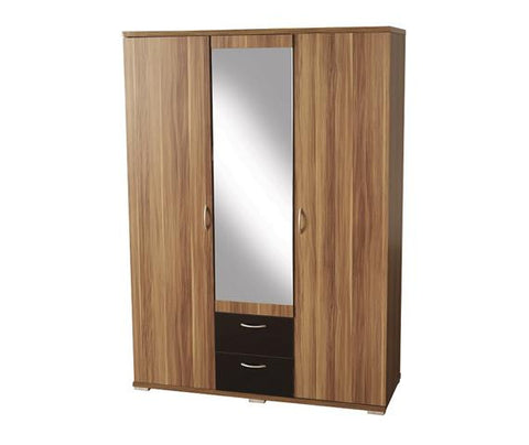 Hollywood 3 Door 2 Chestss Wardrobe With Mirror