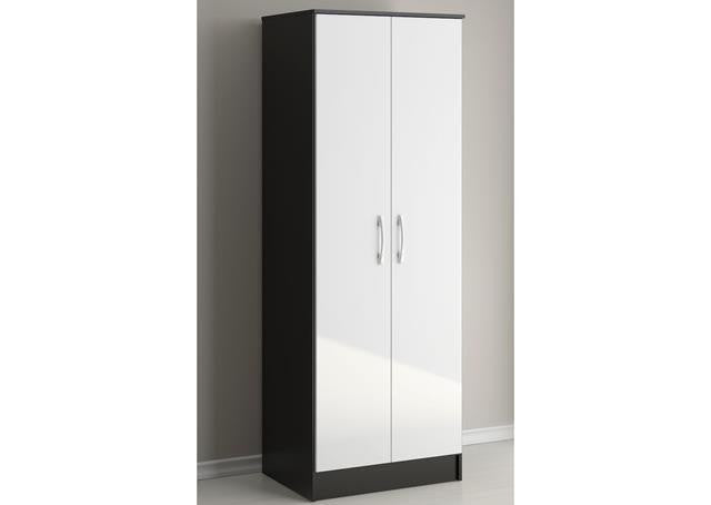 Lynx 2 Door Wardrobe (Black & White)