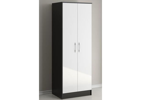 Lynx 2 Door Wardrobe (Black & White)