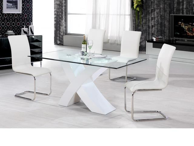 Arizona White Gloss Dining Set With 4 Chairs