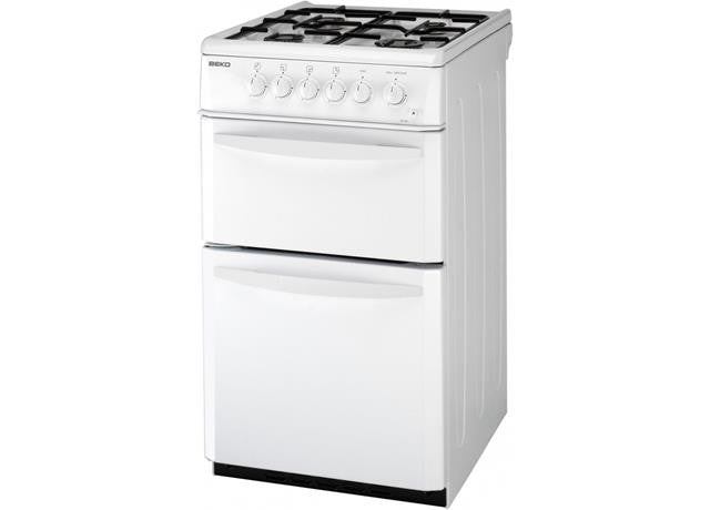 Beko White 50cm Twin Cavity Gas Cooker