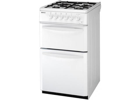 Beko White 50cm Twin Cavity Gas Cooker