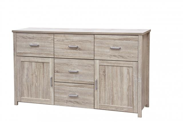 2 Door and 5 Chestss Oak Sideboard
