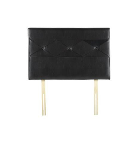 Black Faux Leather Double Headboard