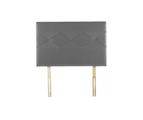 Grey Faux Leather Double Headboard