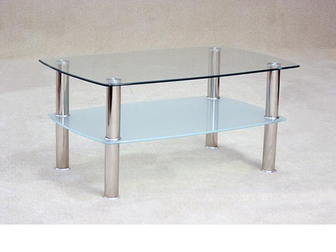 Clear Glass Coffee Tables Chrome Legs