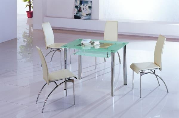 Rimini Small Glass Dining Tables With 4 Chairs