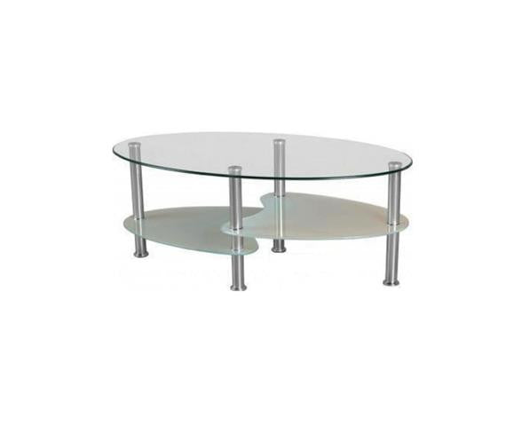 Cara Clear Glass Coffee Tables With Chrome Legs