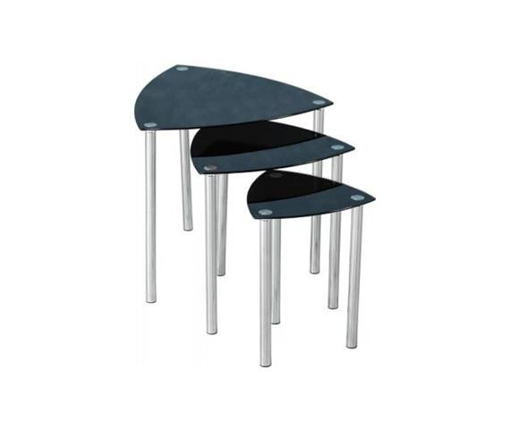 Diva Black Glass Nest Of Tabless