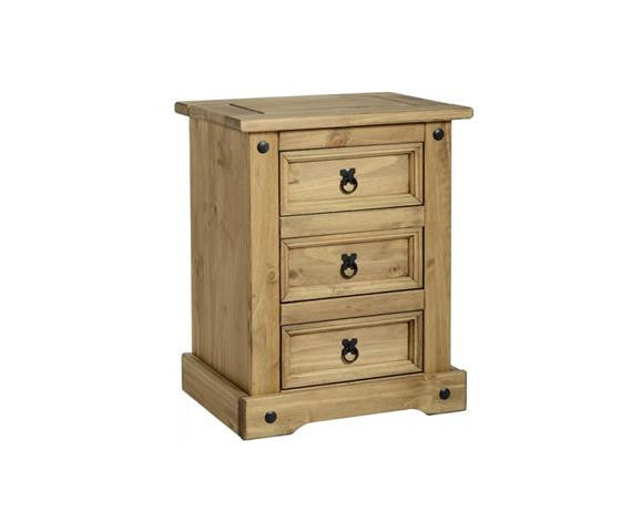 Corona Pine 3 Chestss Bedside Cabinet