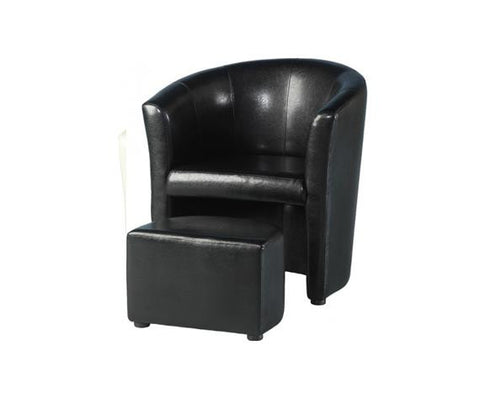Tempo Tub Chair With Stool (Black or Brown)
