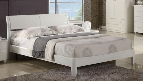 Aztec High Gloss Bed (White)