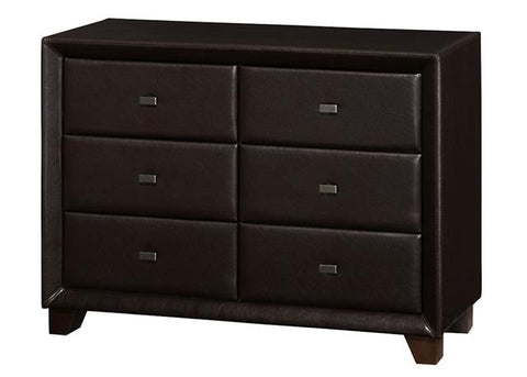 Brooklyn 6 Chestss Faux Leather Dressing Tables (Brown)