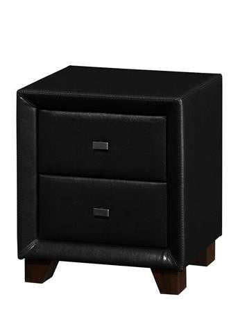 Brooklyn 2 Chestss Faux Leather Bedside Cabinet (Black)