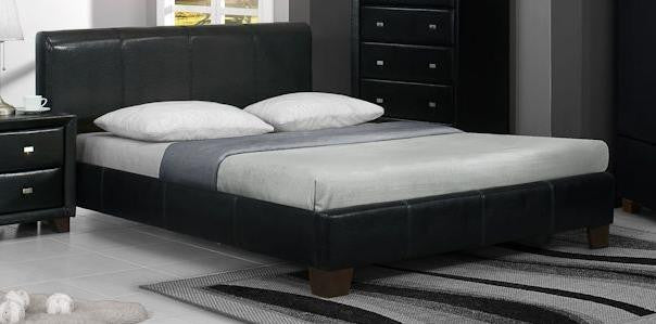 Brooklyn Faux Leather Bed (Black)