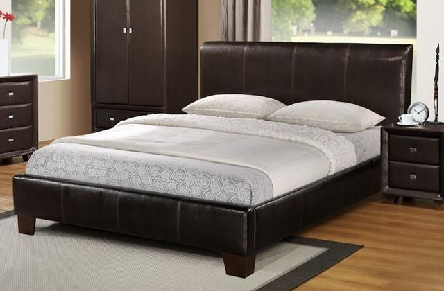Brooklyn Faux Leather Bed (Brown)