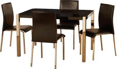 Charisma 4' Dining Set With 4 Chairs (Black)