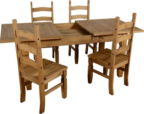 Corona Pine Extendable Dining Set With 4 Chairs