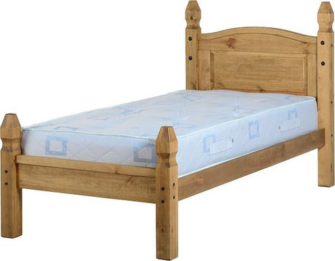 Corona Pine Wooden Bed With Low Foot End (slats and fixtures included)
