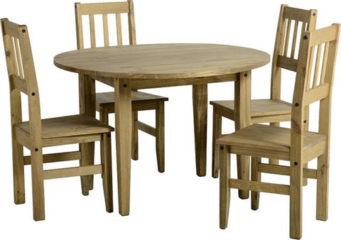 Corona Pine Dropleaf Dining Set With 4 Chairs