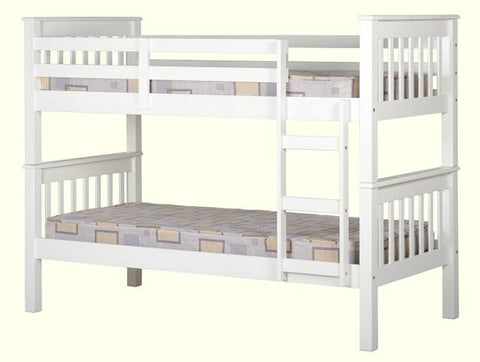 Neptune White Wooden Bunk Bed slats and fixtures included