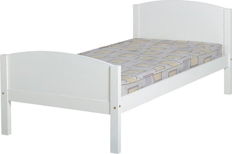 Rainbow Child's Single Bed Frame - White (slats and fixtures included)
