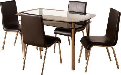 Harlequin 4' Glass Dining Set With 4 Chairs