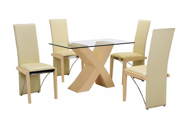 Arizona Beech Effect Dining Set With 4 Chairs