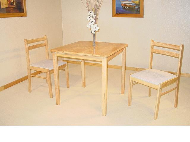 Rubberwood Dining Set With 2 Chairs