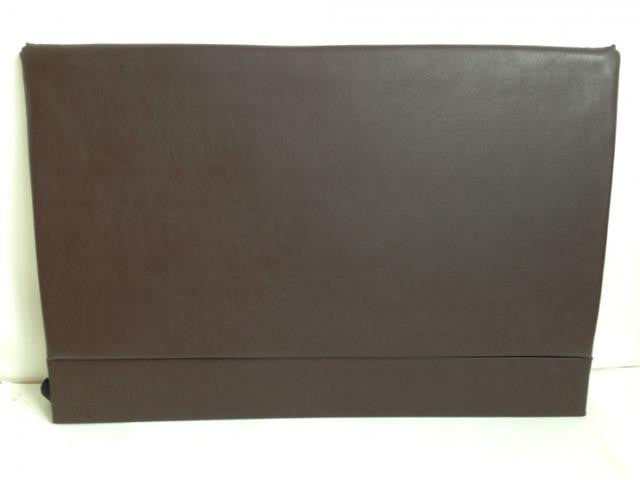 Basic Espresso Brown Double Faux Leather Headboard