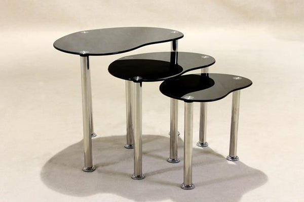 Logo BlackGlass Nest Of Tabless (Stainless Steel Legs)