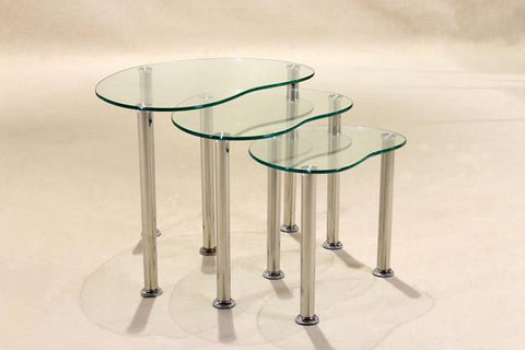 Logo ClearGlass Nest Of Tabless (Stainless Steel Legs)