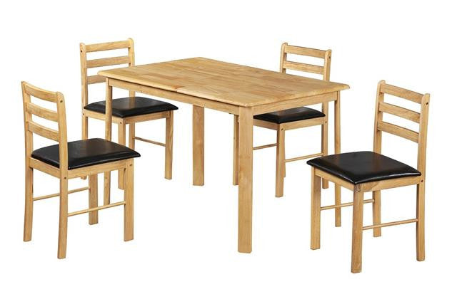 Rubberwood Dining Set With 4 Chairs