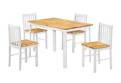 Sheldon Oak & White Dining Set With 4 Chairs
