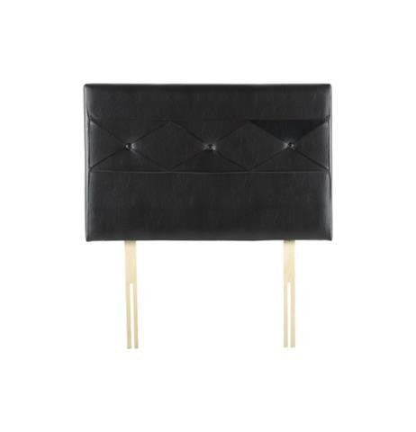 Black Faux Leather Single Headboard